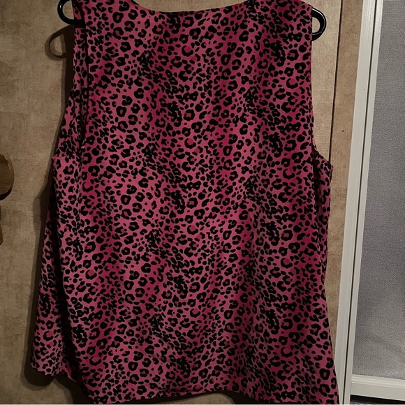 Stella Louise For KB Pink Cheetah Print Sleeveless Top Size 20 - Picture 2 of 6